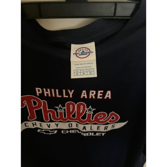 Blue Phily Area Phiadelphia Phillies Chevrolet Chevy Dealers T-Shirt Medium - Picture 2 of 3
